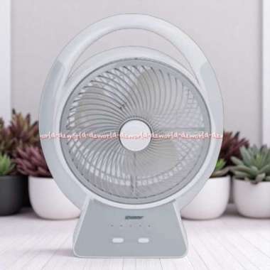 Krisbow 8inch Emergency Box Fan With Lamp Kipas Angin Dengan Lampu Darurat Bisa Charge Pakai Usb Tab