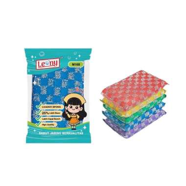 Leony Sabut Jaring Spons Metalik M-168 - Spons Cuci Piring