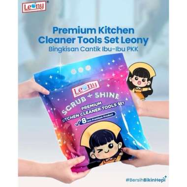 Leony Sabut Plastik Premium Set 8 - Spons Cuci Piring