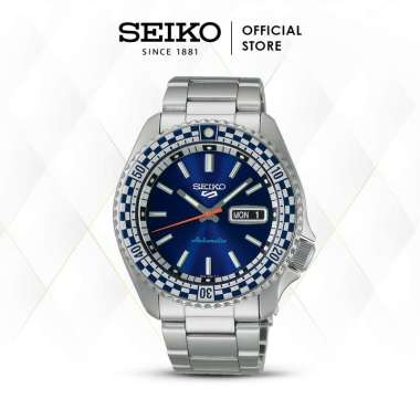 Seiko 5 Sports SRPK65K1 Checker Flag Special Edition Automatic Diver Blue Stainless Original