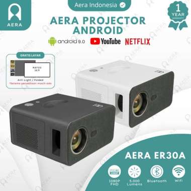 AERA Projector Mini Led ER30A 5000 Lumens Full HD 4K 1080P | Proyektor Nobar | Smart Projector | Pro