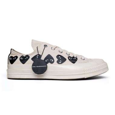 CONVERSE X CDG PLAY LOW MULTI HEART WHITE (100% AUTHENTIC) 41