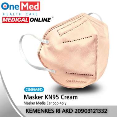 MASKER KN95 KN-95 ONEMED MASKER MEDIS SURGIAL MASK MEDICAL ONLINE Cream