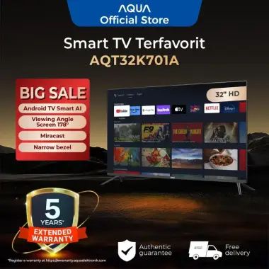 Aqua Elektronik AQT32K701A - 32 Inch HD, Digital, Android Smart TV