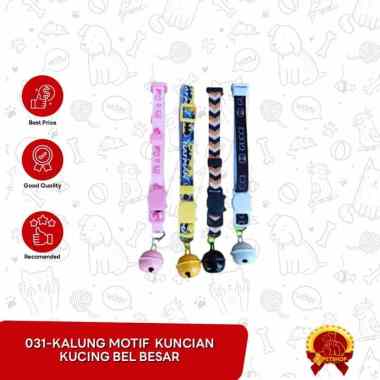 Kalung Kucing Anjing Motif Kuncian Kucing Bel Besar Bola Kerincingan Mix Rantai Bel Kecil