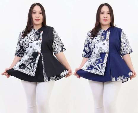 BLOUSE BAJU BATIK WANITA 183 JUMBO BIG SIZE OVERSIZE HAMIL BAJU IMLEK KERJAA KANTOR PESTA FORMAL KAS