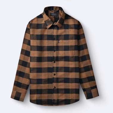 Broodis Kemeja Flannel Pria Lengan Panjang Rolle Brown Rolle Brown S