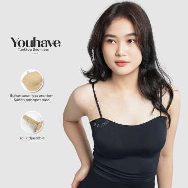 YouHave ( You’ve ) Tanktop Tank Top Seamless Bh Bra Busa Tanpa Kawat Push Up Bralette Crop Top Anti