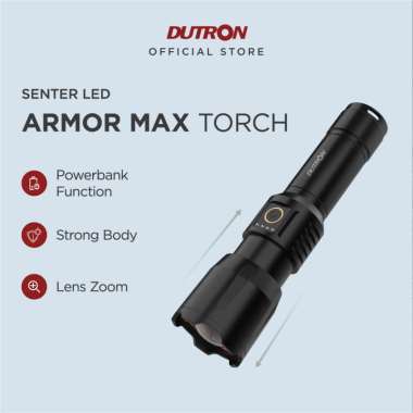 DUTRON Armor Max Senter LED Alumunium 3 Mode Cahaya & Powerbank 30 W