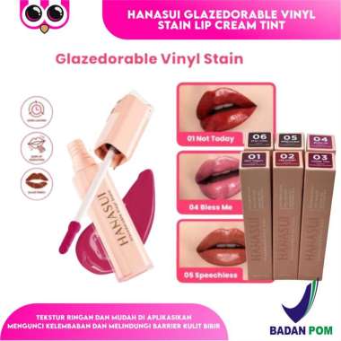 HANASUI GLAZEDORABLE VINYL STAIN LIP CREAM TINT 02 YES HONEY