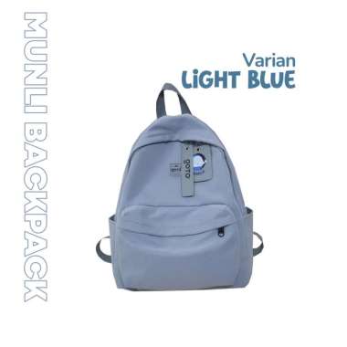 Goto Munli Backpack Tas Sekolah Ransel Laptop Kuliah Kerja Wanita SMALL LIGHT BLUE