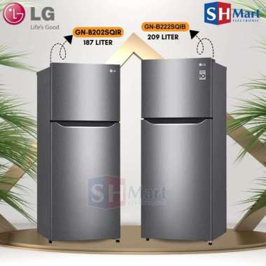 KULKAS LG 2 PINTU GN-B202SQIB / GN-B222SQIB SMART INVERTER KOMPRESSOR GARANSI RESMI 187 LITER