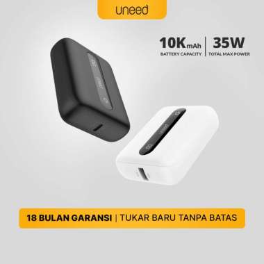 UNEED MiniBox A7 Powerbank 10.000mAH 35W Dual Port PD QC - UPB422 White