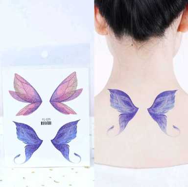 Stiker Tato Wajah Bentuk Kupu-Kupu/Stiker Sayap Kupu-Kupu Berkilau/Tato Wajah Tubuh Tangan Sementara
