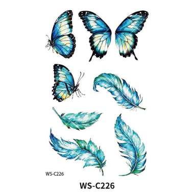Stiker Tato Wajah Bentuk Kupu-Kupu/Stiker Sayap Kupu-Kupu Berkilau/Tato Wajah Tubuh Tangan Sementara