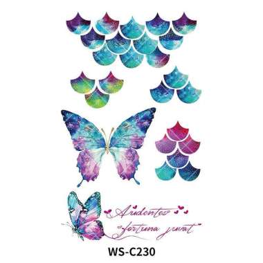 Stiker Tato Wajah Bentuk Kupu-Kupu/Stiker Sayap Kupu-Kupu Berkilau/Tato Wajah Tubuh Tangan Sementara