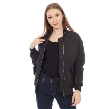 Cottonology Jaket Bomber Wanita Hitam S