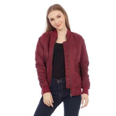 Cottonoogy Jaket Bomber Wanita Maroon XL