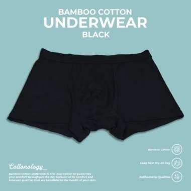 Cottonology Celana Dalam Katun Bambu Extra Smooth Pria Hitam XL