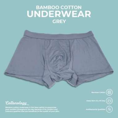 Cottonology Celana Dalam Katun Bambu Extra Smooth Pria Grey M