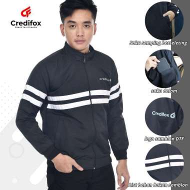 CREDIFOX Jaket tracktop pria - jaket casual pria - jaket tracktop casual -jaket waterproof pria - tr