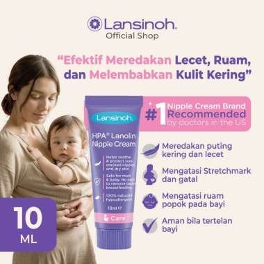 LANSINOH HPA Lanolin For Sore Nipples Cream 10Ml - Krim Puting Lecet 2pcs