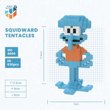 SMY Nano Blocks SPONGEBOB and Friends 3D Model, Mainan Blok Susun, Blok Konstruksi DIY, Dekorasi Hia