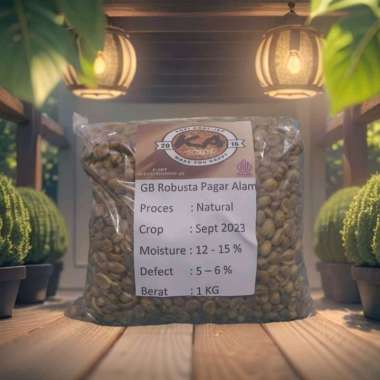 Biji Kopi Robusta Mentah/Green Bean (GB) Pagar Alam Natural 1 Kg
