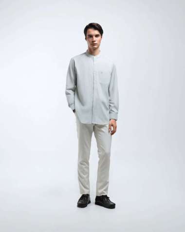 Broodis Kemeja Koko COZY Series Pria Cotton Oxford Sage Green Kerah Shanghai Lengan Panjang COZY SAG