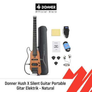 Donner Hush X Silent Guitar Portable Gitar Elektrik - Natural