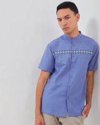 AMK Baju Koko Pria Lengan Pendek KK TAREEQ S/S Medium Blue