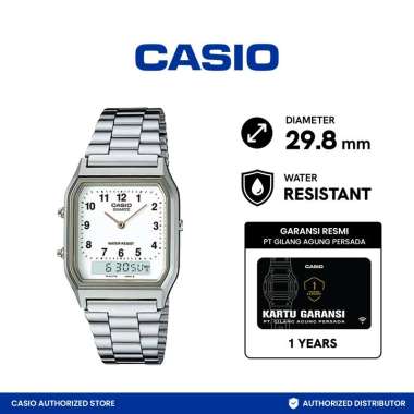Casio Standard Orginal AQ-230A-7BMQ Jam Tangan Wanita - Abu abu Abu - abu