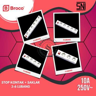 BROCO STOP KONTAK + SAKLAR SWITCH NONCP 3, 4, 5 DAN 6 LUBANG 6 L 15461