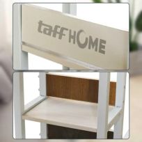 TaffHOME Meja Rak Laptop Adjustable Desk - Multifungsi & Nyaman, Desain C dengan Rak, Pengaturan Ketinggian, 4 Roda, Bahan Berkualitas IH