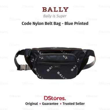 Bally Code Nylon Belt Bag - Blue Printed