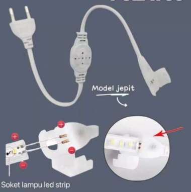 Plug Cord Kabel Colokan Lampu Strip RGB LED SMD 3528 SOKET LAMPU STRIP