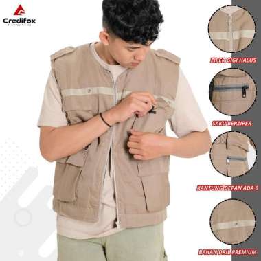 CREDIFOX Rompi tactical - rompi cargo - vest pria casual - rompi safety proyek - rompi vest lapangan