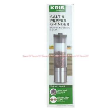 Kris Salt & Pepper Grinder Tube Alat Penggiling Garam Merica Model Botol Stainless Steel Transparan 