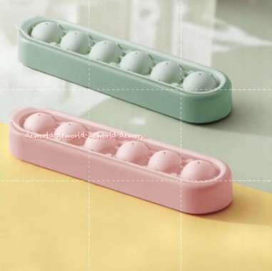 Kris Ice Mold 6ball Green Cetakan Es Batu Dengan Tutup Warna Hijau Pink Cetakan Es Bulat Plastik Den