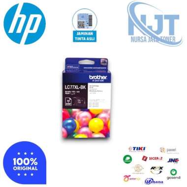 Tinta Brother LC 77XL Black-Cyan-Magenta-Yellow ORIGINAL Hitam