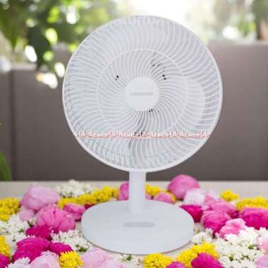 Krisbow 12inch White Table Fan Rechargeable Simply Kipas Angin Meja Bisa Di Charge Warna Putih Kipas
