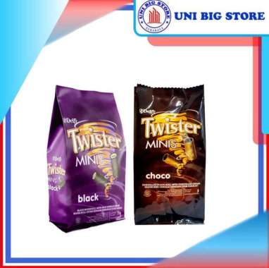 Delfi Twister Minis Black - Choco Wafer Roll Coklat 70 gr Choco