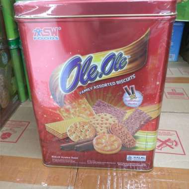 ASW Foods Ole Ole Assorted Biscuits 600gr-Biskuit Kaleng Kotak Aneka Rasa-Snack-Cemilan-Camilan-Hamp