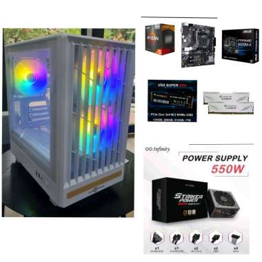 Rakitan PC Gaming RYZEN 5 5600G BOX RAM DDR4 16gb SSD Nvme 512gb Siap Pakai