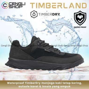 TM53 SEPATU PRIA SNEAKER TIMBERLAND ORIGINAL SNEAKERS KETS KULIT ASLI ORI ALL FULL BLACK HITAM POLOS