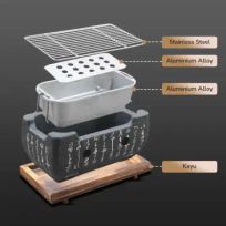 Aihogard Alat Panggang Arang Portable BBQ Japanese Grill Stove - H02, Panggangan Jepang Praktis - Nikmati Hidangan Tradisional IH