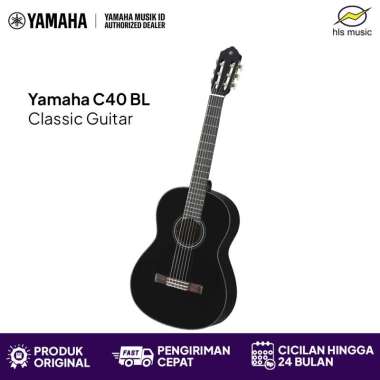 Yamaha C40 Black Gitar Klasik Senar Nilon Original