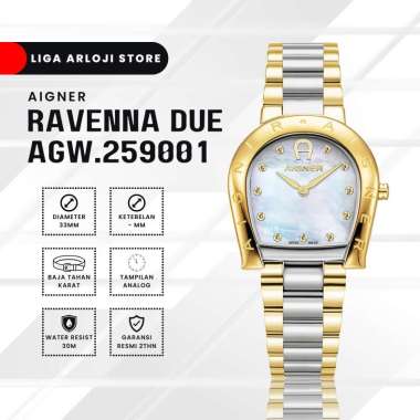 Aigner Ravenna Due AGW.259001 Gold Silver - Jam Tangan Wanita Original