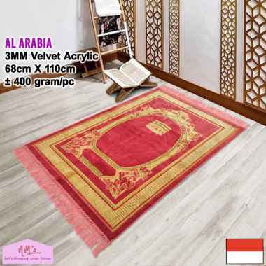 Al Arabia Sajadah sejadah beludru bulu alas perlengkapan sholat shalat dewasa 68 cm x 110 cm - NMs P