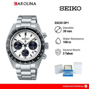 Jam Tangan Pria Seiko Prospex SSC813P1 Speedtimer Panda Solar Chronograph White Dial Stainless Steel